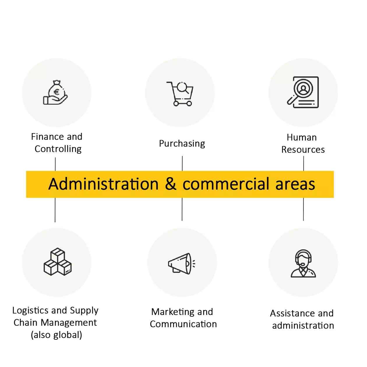 Administration and commercial professions