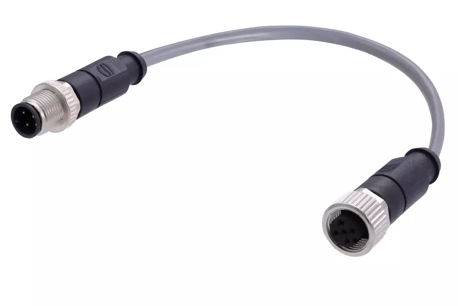 M12 A-cod 4-pol st /st m /f PVC 5.00m